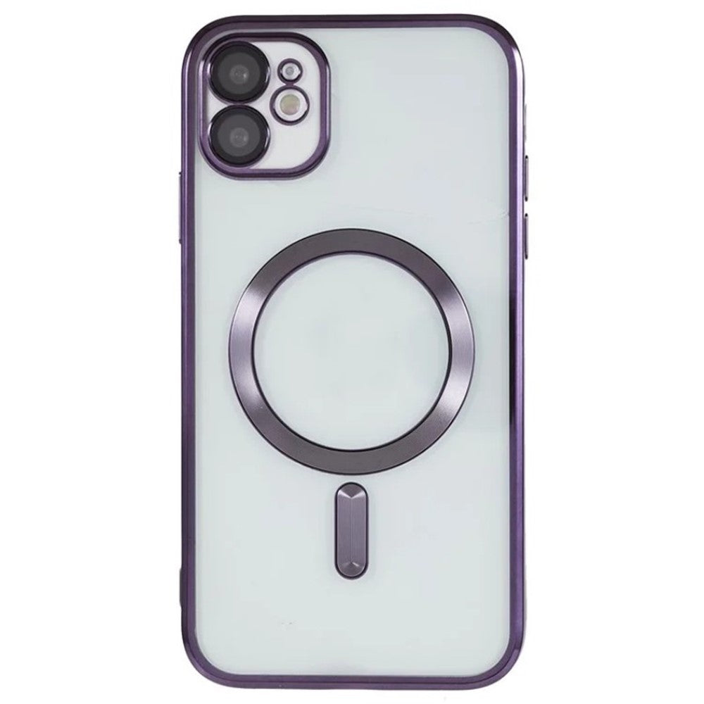 WANLONFENG For iPhone 11 Magnetic Case  Full Protection Electroplated TPU Cover with Tempered Glass