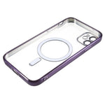 WANLONFENG For iPhone 11 Magnetic Case  Full Protection Electroplated TPU Cover with Tempered Glass