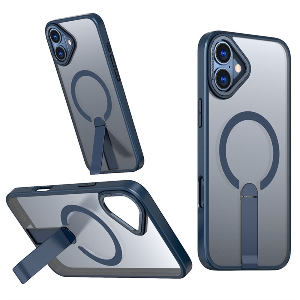 Til iPhone 16 Plus Cover Kompatibel med MagSafe Kickstand TPU + Akryl Telefoncover