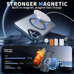 Til iPhone 16 Plus Cover Kompatibel med MagSafe Kickstand TPU + Akryl Telefoncover