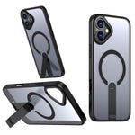Til iPhone 16 Plus Cover Kompatibel med MagSafe Kickstand TPU + Akryl Telefoncover