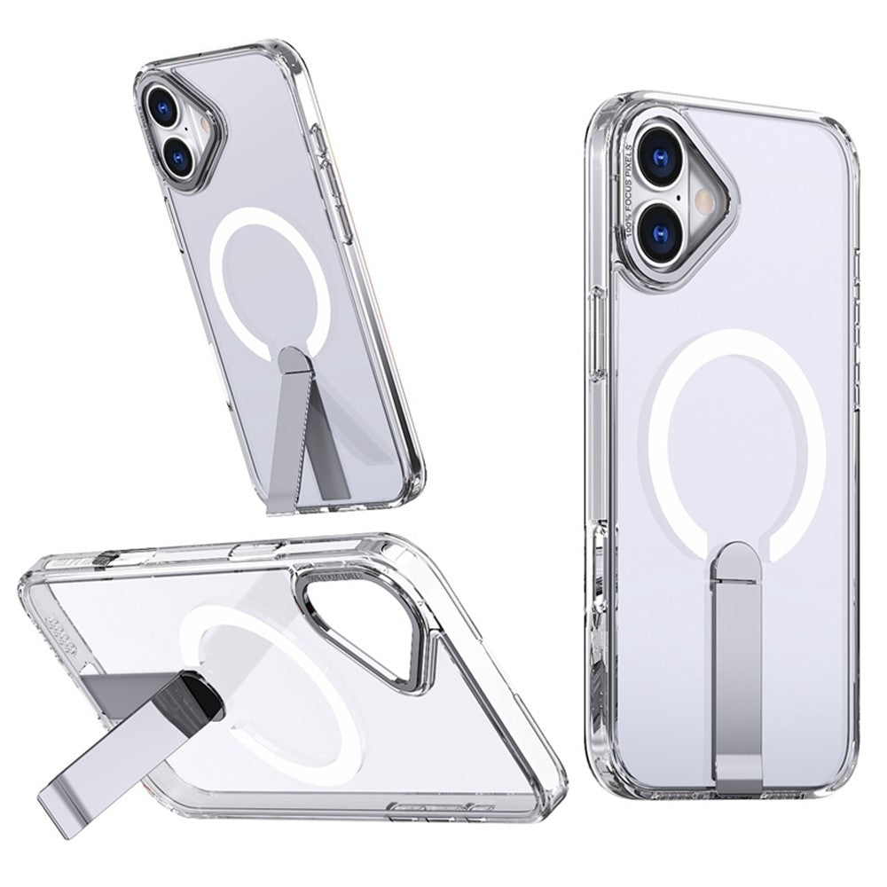 Til iPhone 16 Plus Cover Kompatibel med MagSafe Kickstand TPU + Akryl Telefoncover