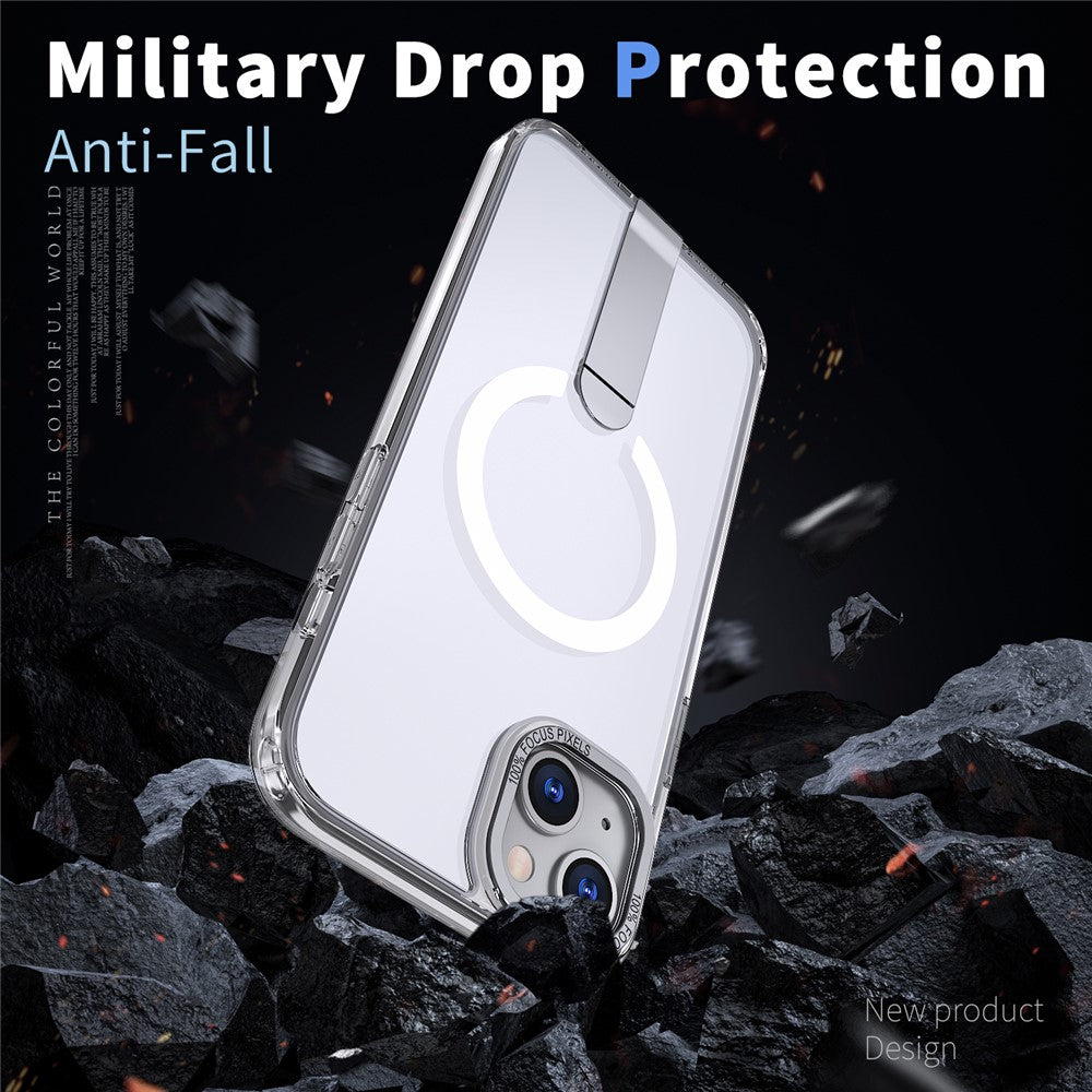 For iPhone 15 Case Compatible with MagSafe Kickstand TPU + Acrylic Phone Cover