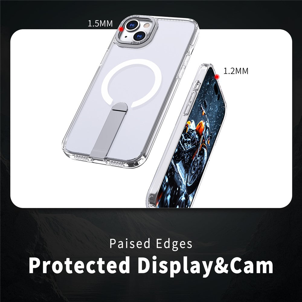 For iPhone 15 Case Compatible with MagSafe Kickstand TPU + Acrylic Phone Cover