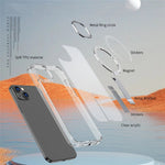For iPhone 15 Case Compatible with MagSafe Kickstand TPU + Acrylic Phone Cover