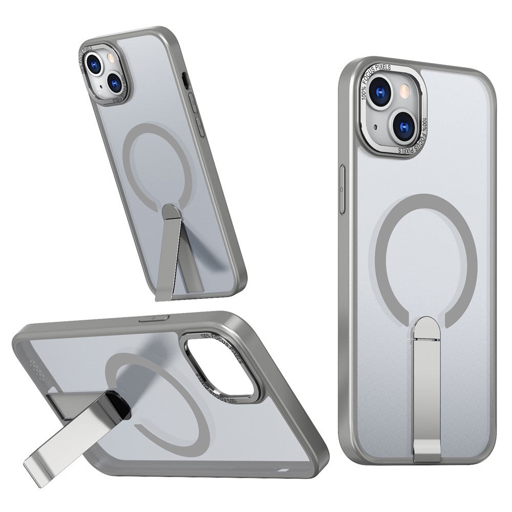 For iPhone 15 Case Compatible with MagSafe Kickstand TPU + Acrylic Phone Cover