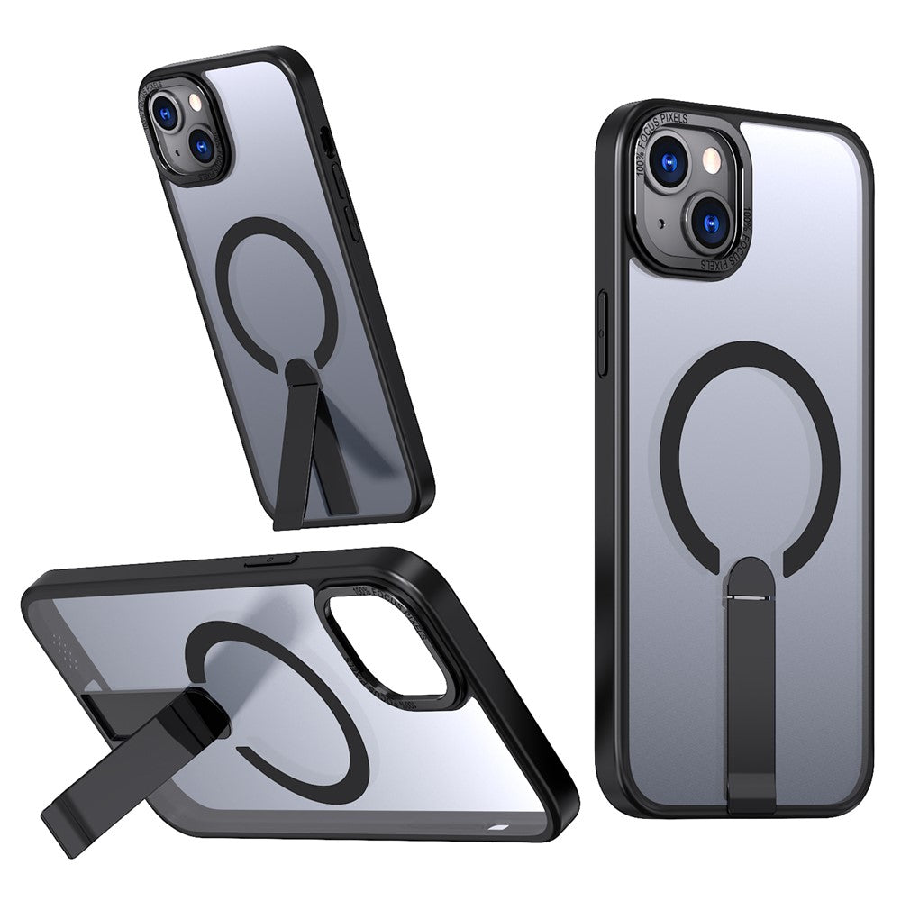 For iPhone 15 Case Compatible with MagSafe Kickstand TPU + Acrylic Phone Cover
