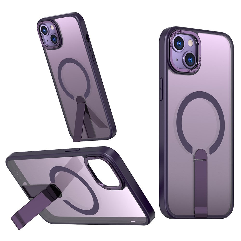 For iPhone 15 Case Compatible with MagSafe Kickstand TPU + Acrylic Phone Cover