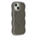 For iPhone 15 Case Compatible with MagSafe TPU + PC Phone Back Cover Skin Touch Wave Shape