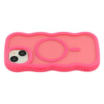 For iPhone 15 Plus / 14 Plus Case Compatible with MagSafe TPU + PC Phone Back Cover Skin Touch Wave Shape