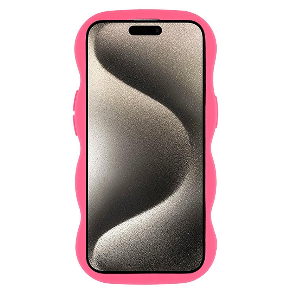 For iPhone 15 Plus / 14 Plus Case Compatible with MagSafe TPU + PC Phone Back Cover Skin Touch Wave Shape