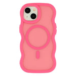 For iPhone 15 Plus / 14 Plus Case Compatible with MagSafe TPU + PC Phone Back Cover Skin Touch Wave Shape