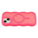 For iPhone 15 Plus / 14 Plus Case Compatible with MagSafe TPU + PC Phone Back Cover Skin Touch Wave Shape