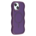 For iPhone 15 Plus / 14 Plus Case Compatible with MagSafe TPU + PC Phone Back Cover Skin Touch Wave Shape