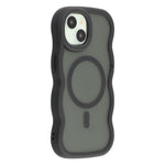 For iPhone 15 Plus / 14 Plus Case Compatible with MagSafe TPU + PC Phone Back Cover Skin Touch Wave Shape
