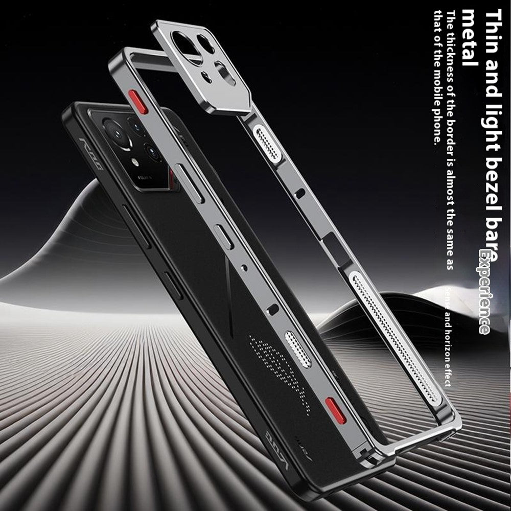 Til Asus ROG Phone 8 Pro 5G / Phone 8 5G Bumper Cases Metalramme Varmeafledning Cover med Kameralinsebeskytter