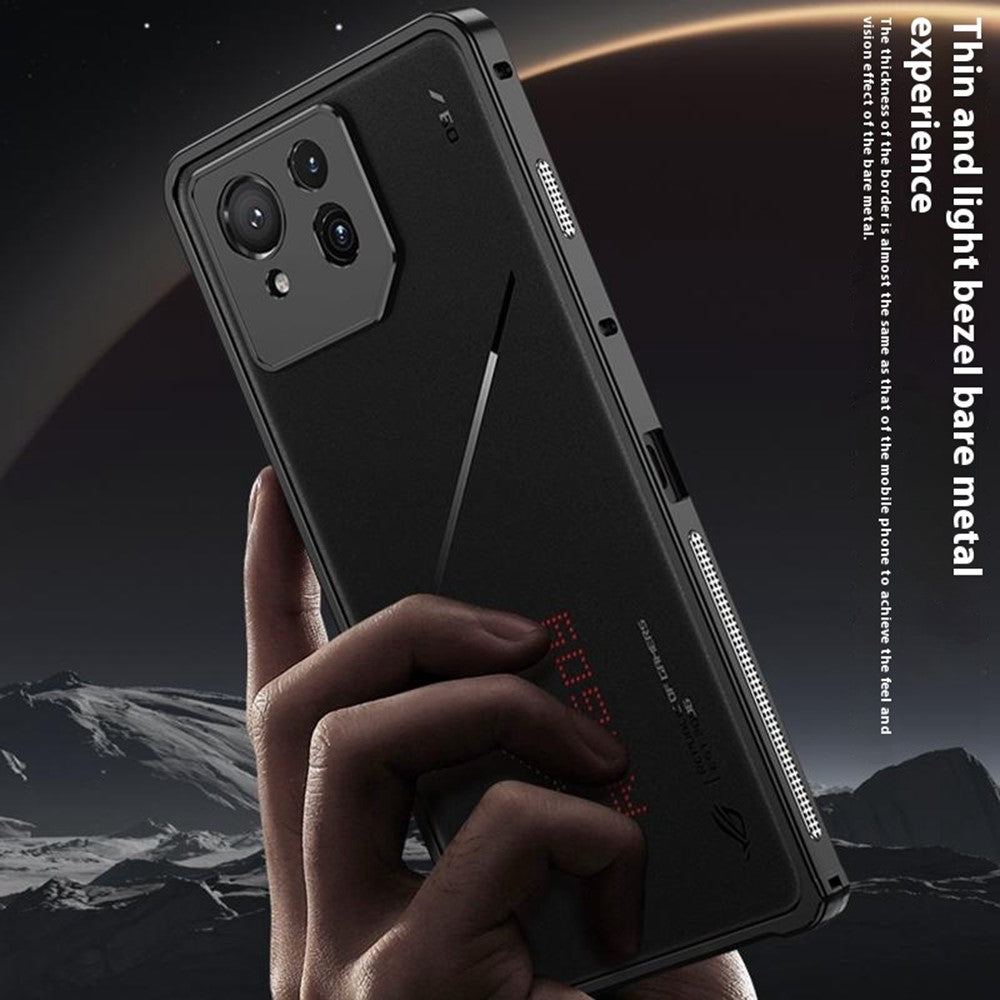Til Asus ROG Phone 8 Pro 5G / Phone 8 5G Bumper Cases Metalramme Varmeafledning Cover med Kameralinsebeskytter