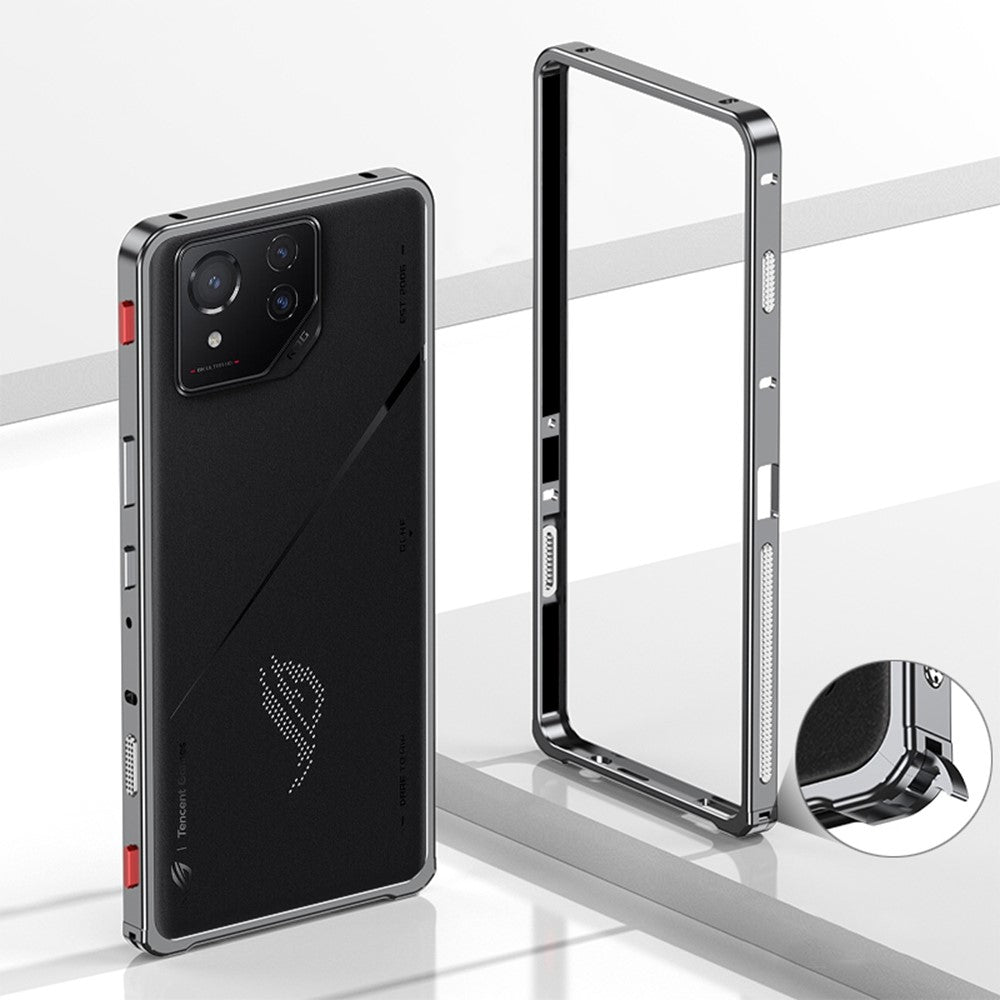 Til Asus ROG Phone 8 Pro 5G / Phone 8 5G Bumper Cases Metalramme Varmeafledning Cover med Kameralinsebeskytter