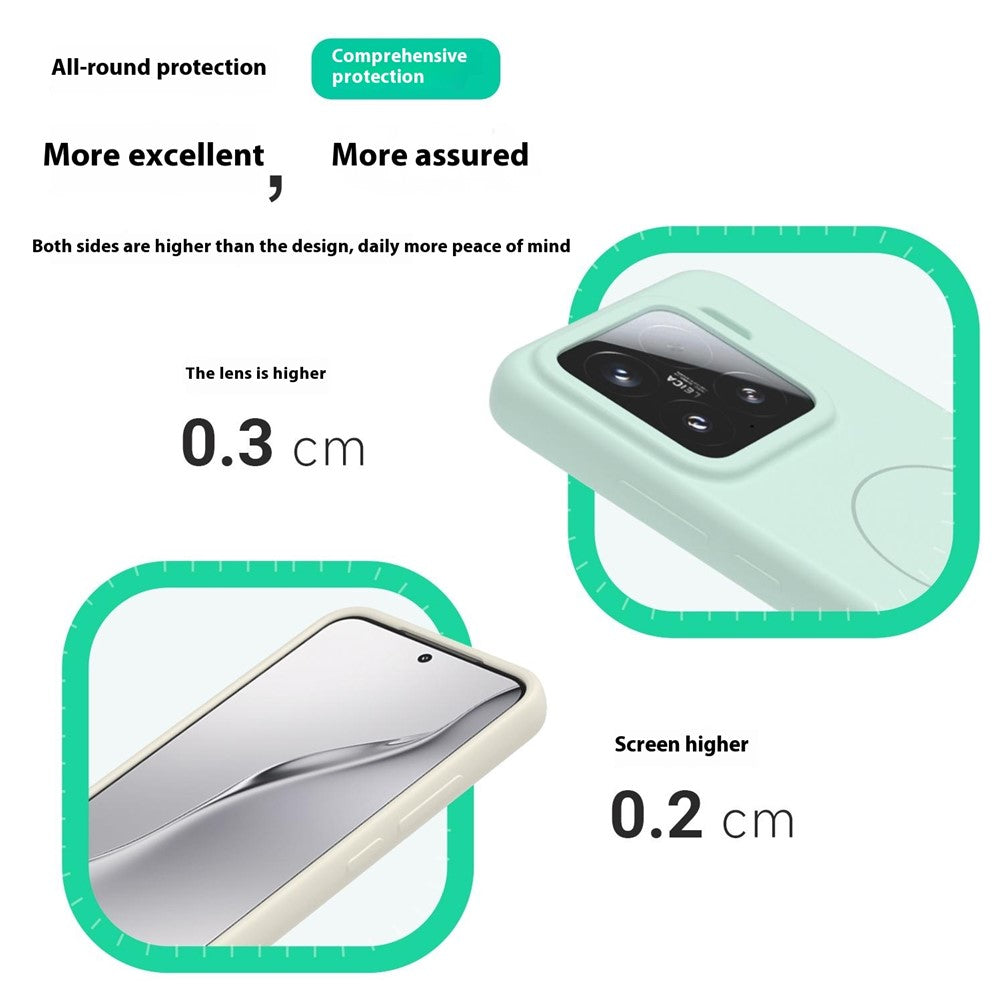 For Xiaomi 14 Liquid Silicone Magnetic Case Skin-Touch Phone Cover