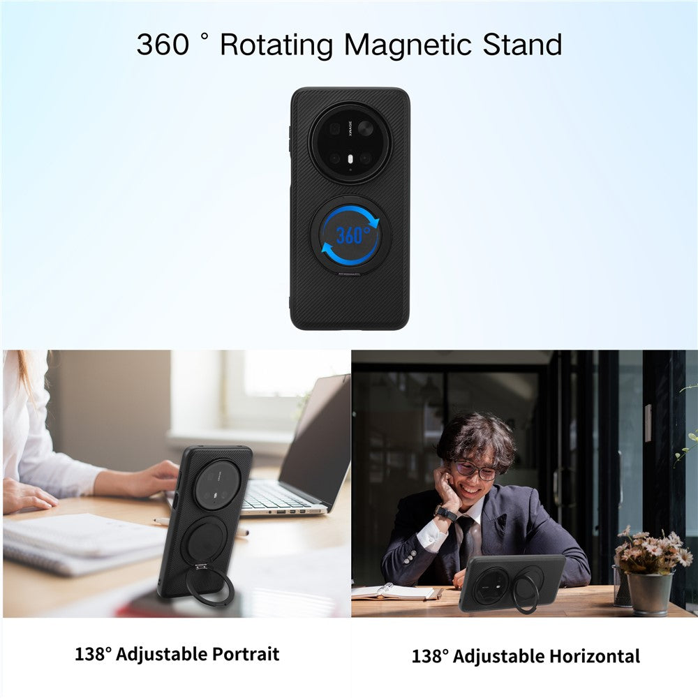 VILI TCY för Huawei Mate 70 Pro+ Magnetiskt mobilskal med Roterande Stativ PC TPU Baksida