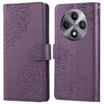 Oppo Reno12 F 5G / 4G-skal i roséfärgat PU-läder med plånbok och 3 kortfack