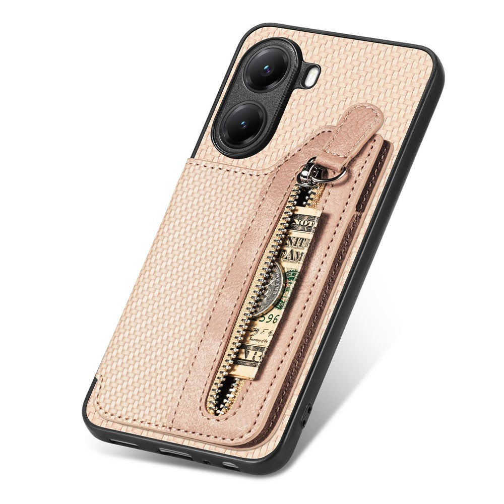 For Xiaomi Poco X7 Pro 5G / Xiaomi Redmi Turbo 4 5G Case Leather+PC+TPU Zipper Wallet Phone Cover