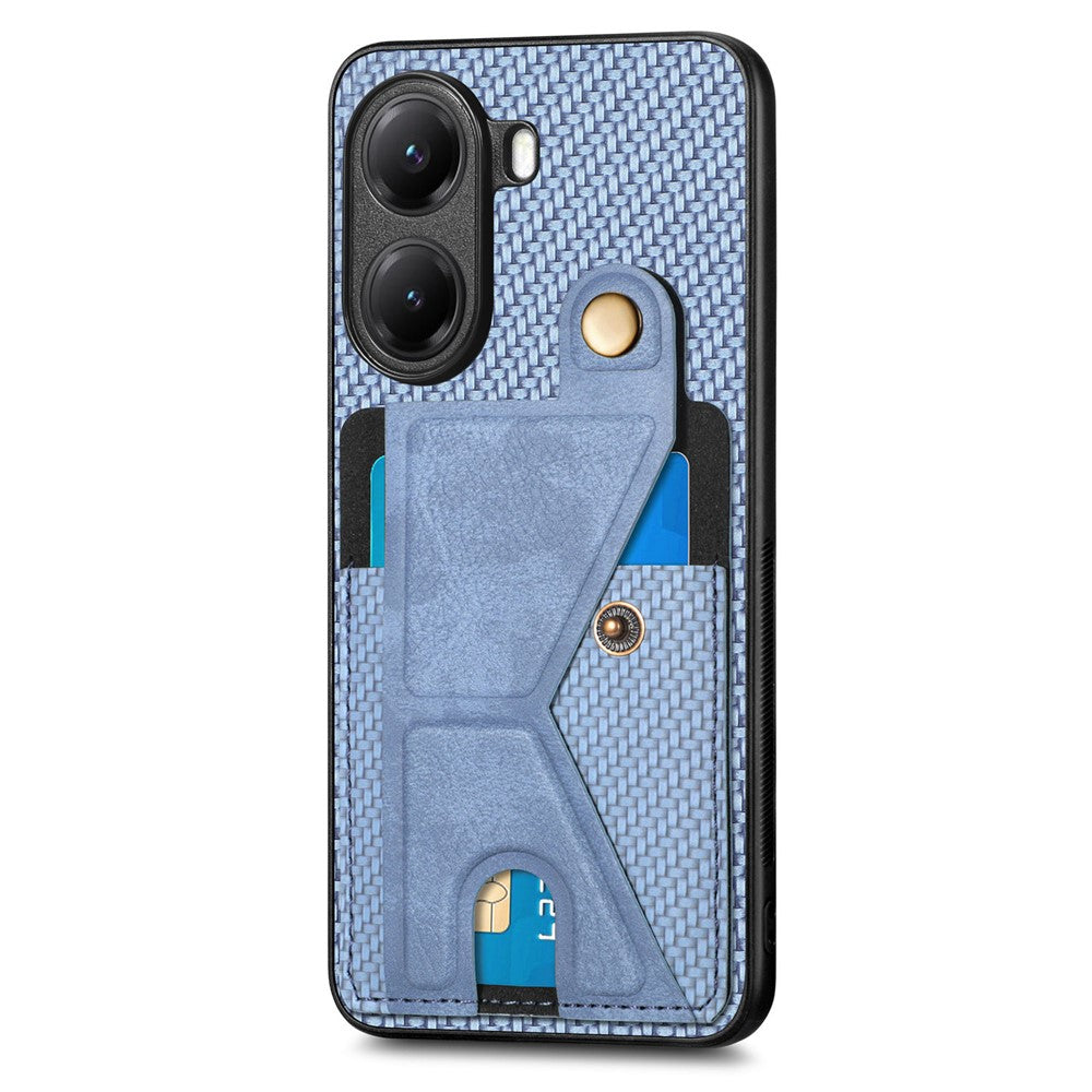 For Xiaomi Poco X7 Pro 5G / Xiaomi Redmi Turbo 4 5G Case with K-Shaped Kickstand Leather Phone Back Cover