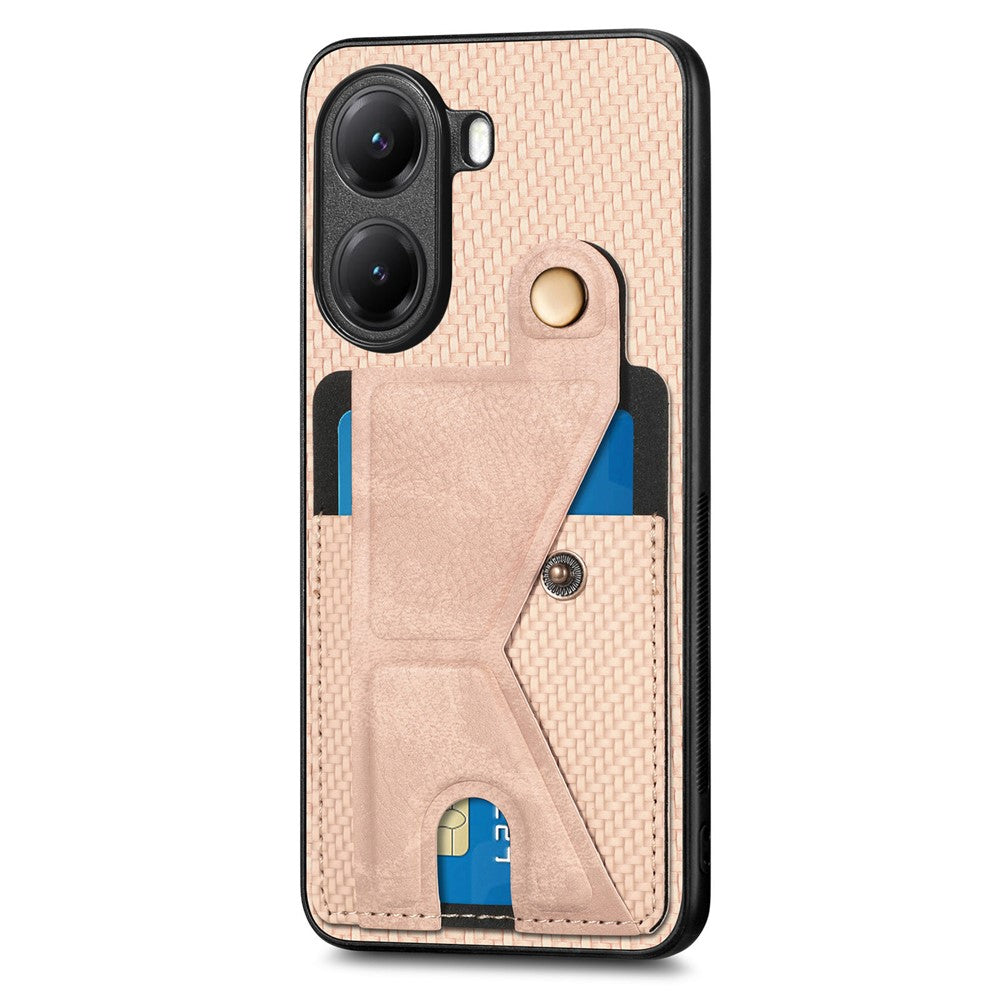 For Xiaomi Poco X7 Pro 5G / Xiaomi Redmi Turbo 4 5G Case with K-Shaped Kickstand Leather Phone Back Cover
