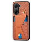 For Xiaomi Poco X7 Pro 5G / Xiaomi Redmi Turbo 4 5G Case with K-Shaped Kickstand Leather Phone Back Cover