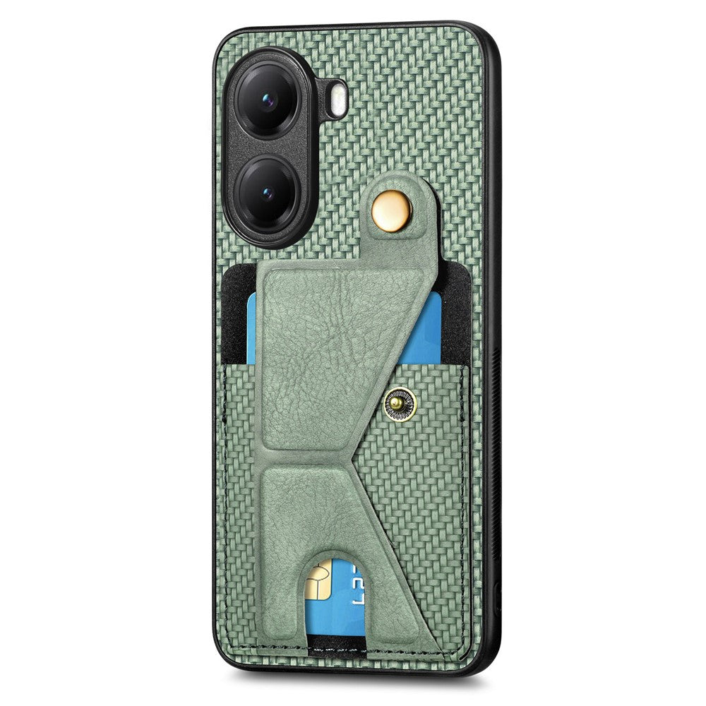 For Xiaomi Poco X7 Pro 5G / Xiaomi Redmi Turbo 4 5G Case with K-Shaped Kickstand Leather Phone Back Cover