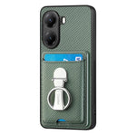 CASENEO För Xiaomi Poco X7 Pro 5G / Xiaomi Redmi Turbo 4 5G Lädermobilskal med Stativ och Kortfack Kolfiberstruktur