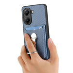 CASENEO För Xiaomi Poco X7 Pro 5G / Xiaomi Redmi Turbo 4 5G Lädermobilskal med Stativ och Kortfack Kolfiberstruktur