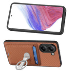 CASENEO För Xiaomi Poco X7 Pro 5G / Xiaomi Redmi Turbo 4 5G Lädermobilskal med Stativ och Kortfack Kolfiberstruktur