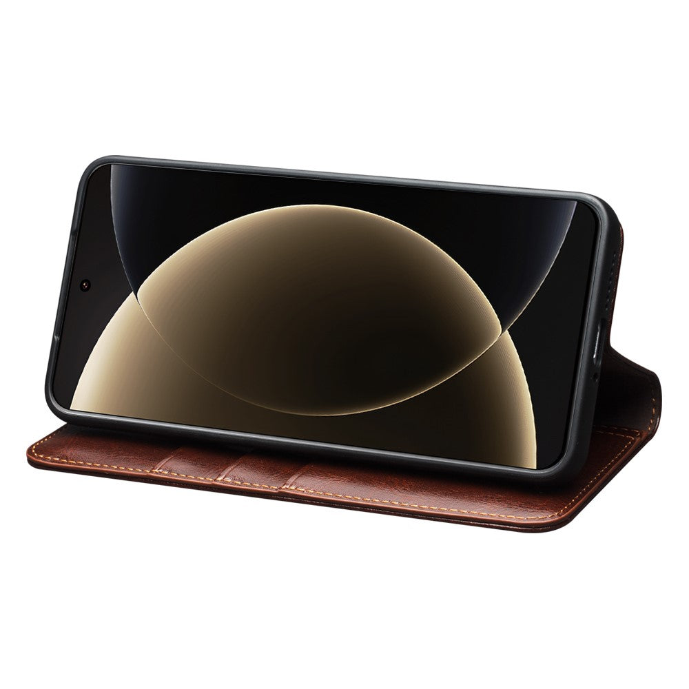 QIALINO-pungeetui i ægte læder til Xiaomi 15 Ultra