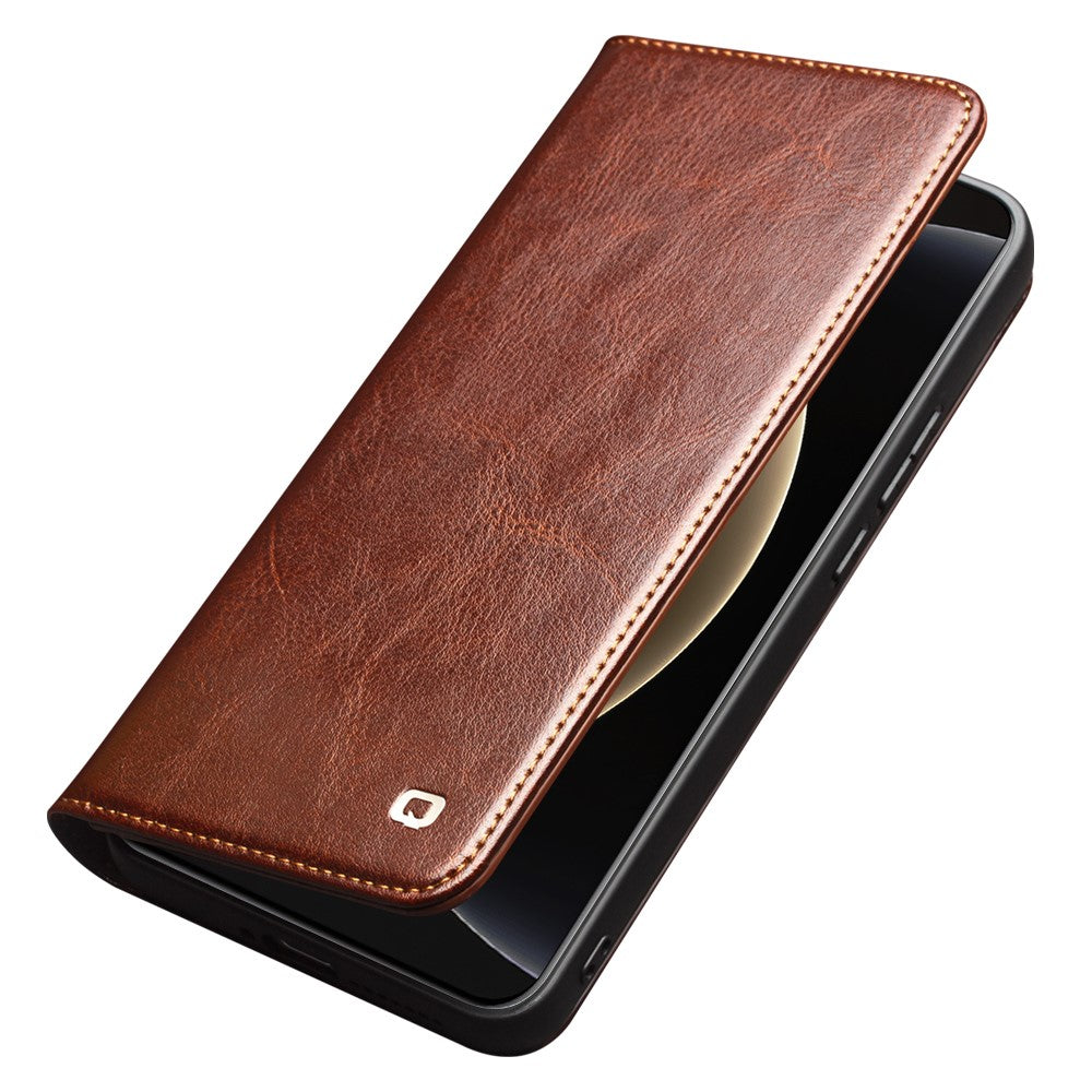 QIALINO-pungeetui i ægte læder til Xiaomi 15 Ultra