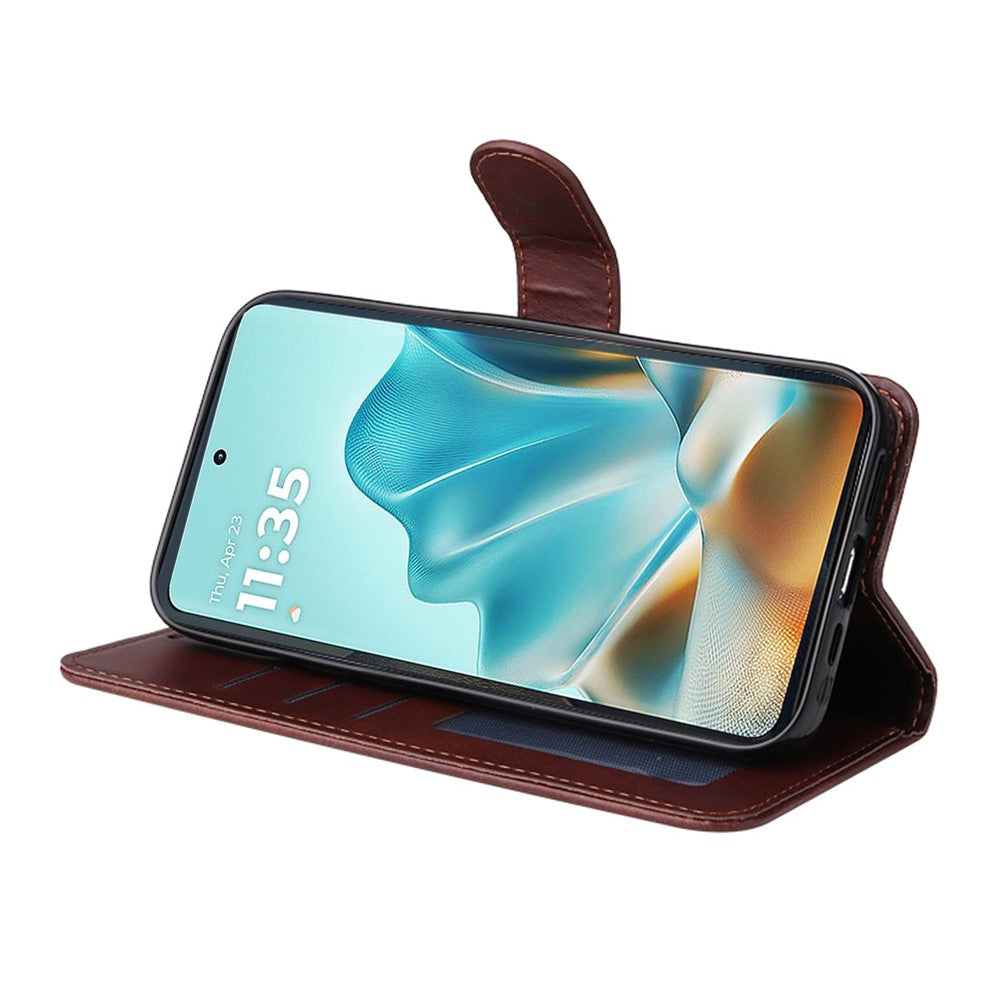 ENKAY HAT PRINCE För Motorola Edge 60 5G / 60 Fusion 5G PU-läder plånboksfodral med stativ och härdat glas