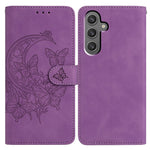 Til Samsung Galaxy A15 5G Cover Sommerfugl Blomst Præget PU Læder Pung Stativ Telefoncover