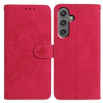 Til Samsung Galaxy A15 5G Cover Sommerfugl Blomst Præget PU Læder Pung Stativ Telefoncover