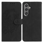 Til Samsung Galaxy A15 5G Cover Sommerfugl Blomst Præget PU Læder Pung Stativ Telefoncover