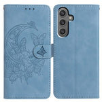 Til Samsung Galaxy A15 5G Cover Sommerfugl Blomst Præget PU Læder Pung Stativ Telefoncover