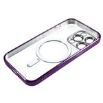 WANLONFENG For iPhone 14 Pro Max Magnetic Case Full Protection Electroplated TPU Cover with Tempered Glass