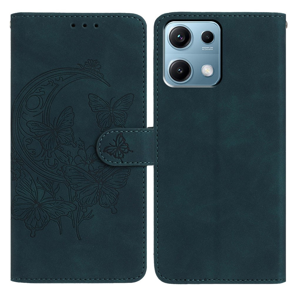 For Xiaomi Redmi Note 14S 4G Case Butterfly Flower Imprinted PU Leather Wallet Stand Phone Cover