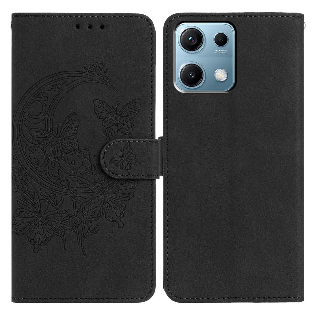For Xiaomi Redmi Note 14S 4G Case Butterfly Flower Imprinted PU Leather Wallet Stand Phone Cover