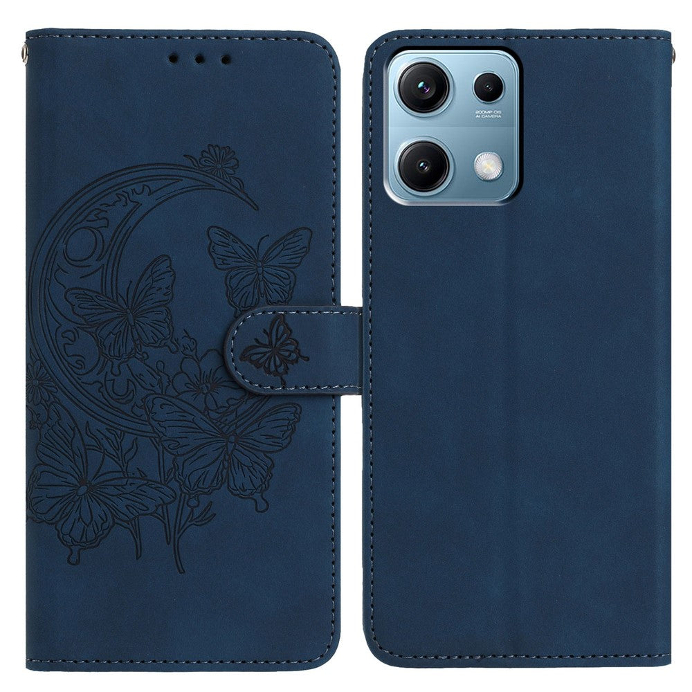 For Xiaomi Redmi Note 14S 4G Case Butterfly Flower Imprinted PU Leather Wallet Stand Phone Cover