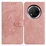 PU læderetui til Honor Magic7 Lite 5G / X9c 5G / X60 Pro 5G Butterfly blomst præget tegnebogsstativ telefoncover