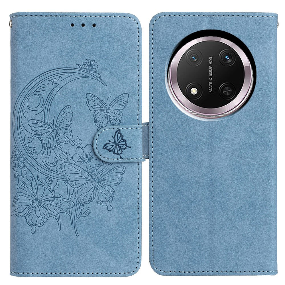 PU Leather Case For Honor Magic7 Lite 5G  /  X9c 5G  /  X60 Pro 5G Butterfly Flower Imprinted Wallet Stand Phone Cover