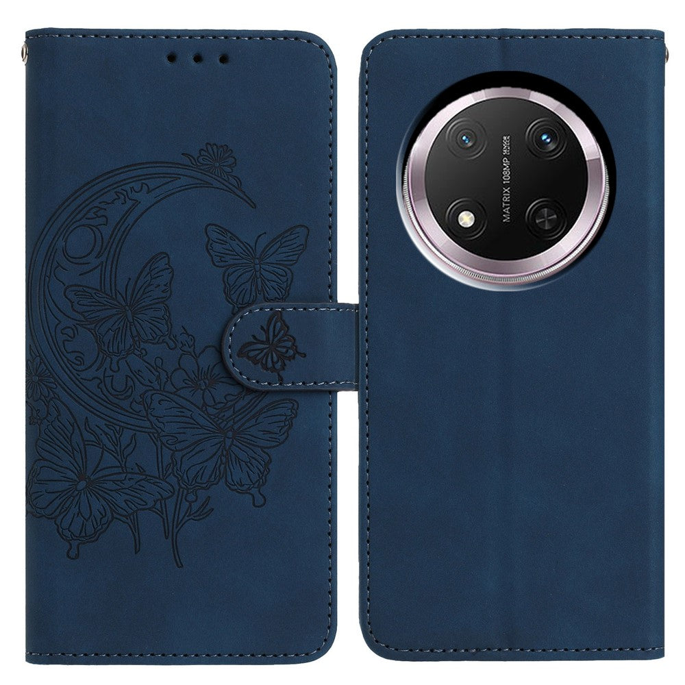 PU Leather Case For Honor Magic7 Lite 5G  /  X9c 5G  /  X60 Pro 5G Butterfly Flower Imprinted Wallet Stand Phone Cover