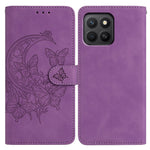 For Honor X8c 4G  /  X8b 4G Case Butterfly Flower Imprinted PU Leather Wallet Stand Phone Cover