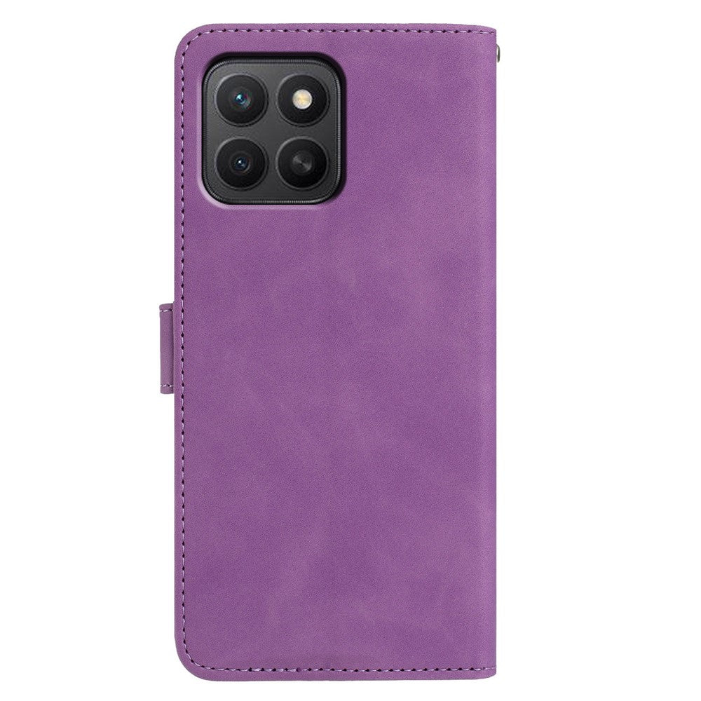 For Honor X8c 4G  /  X8b 4G Case Butterfly Flower Imprinted PU Leather Wallet Stand Phone Cover