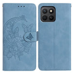 For Honor X8c 4G  /  X8b 4G Case Butterfly Flower Imprinted PU Leather Wallet Stand Phone Cover